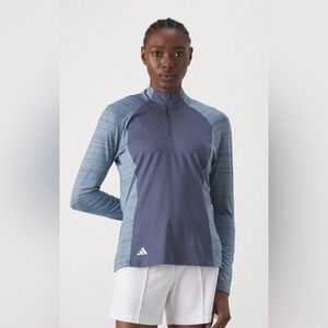 Adidas Ladies Mock Quarter Zip Golf Long Sleeve Top in Preloved Ink